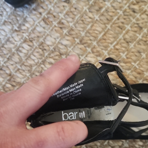 Bar III Black Stiletto Heels with Strap - Picture 4 of 8